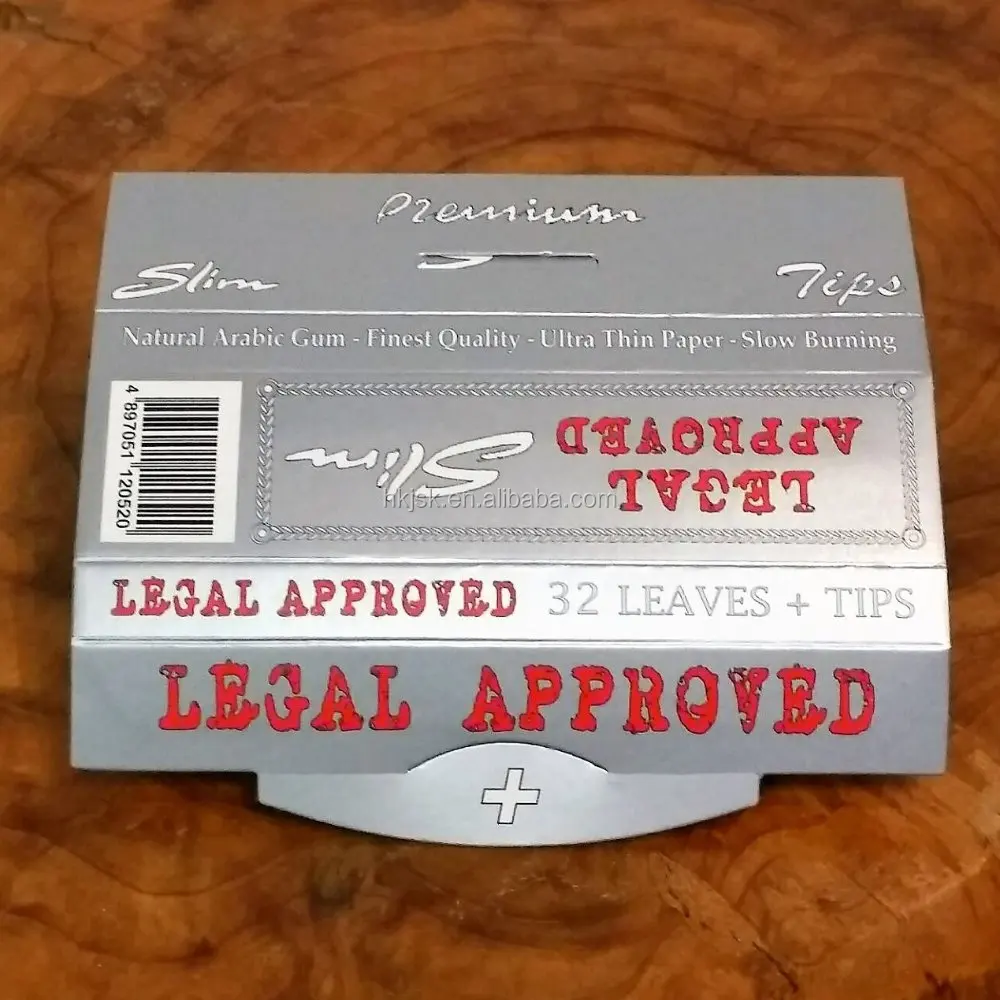 Legal Approved custom brand smoking rolling paper with filter tips, OEM, Rice, Pure Hemp, Unrefine Brown