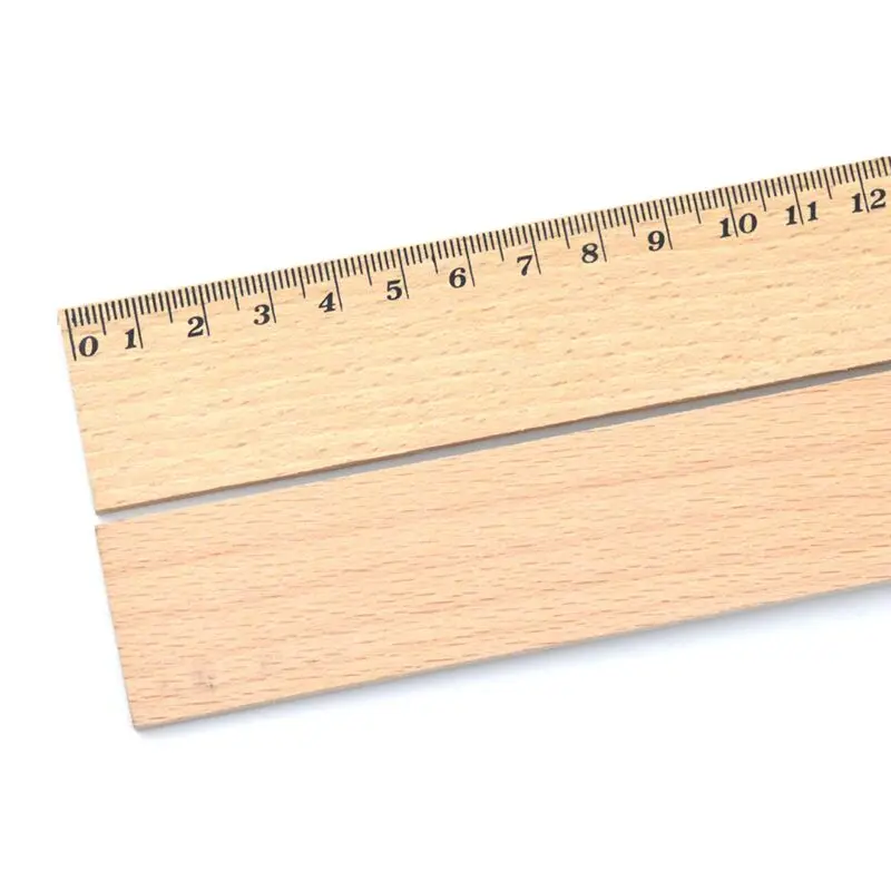 Wooden Ruler Tailor Rulers OEM Arts & Crafts Natural Color Beech Wood  30cm Ruler