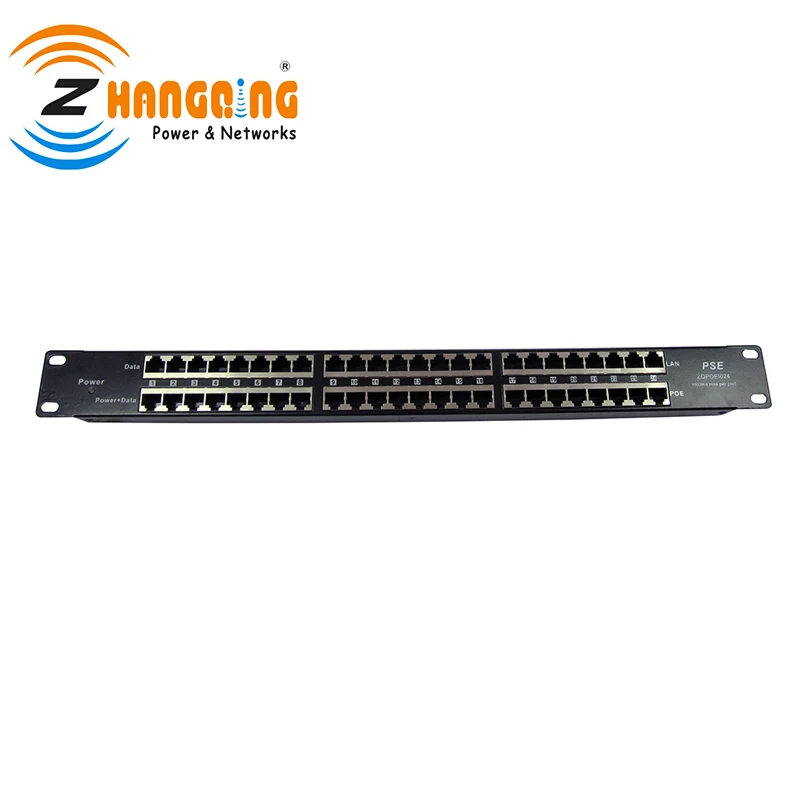 Multiport Rack Mount PoE Injector 24 Port 100Mbps PoE Panel Shiled Passive PoE Injector 24V or 48V for CCTV Camera