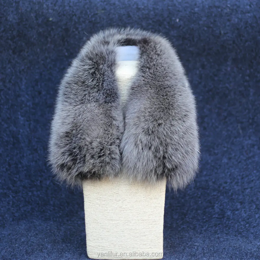 Съемный воротник из натурального Лисьего меха для женских курток пальто Короткий воротник 50 см полоски из натурального Лисьего меха