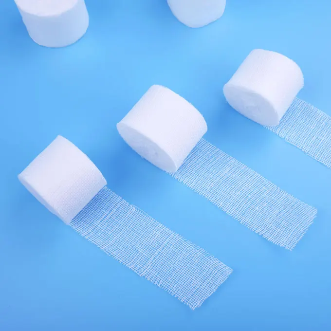 
100% Cotton gauze bandage gauze roll surgical sterile hemostatic gauze bandage medical supplies 