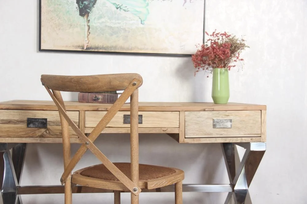 
Antique style outdoor event chair hotel rental cross back wood chair 