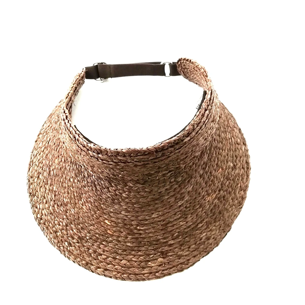 sun straw crochet visor hat