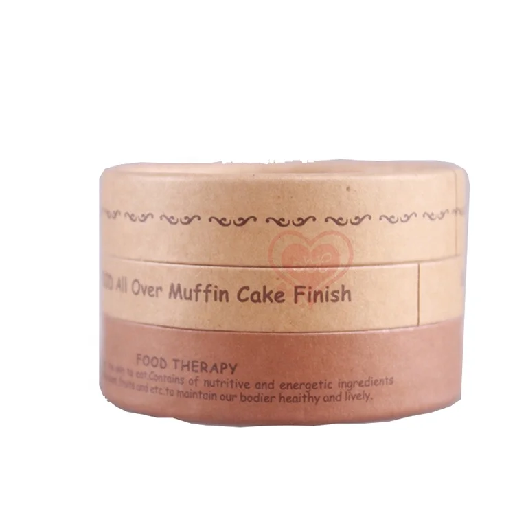 
Customized small brown Kraft paper cylinder boxes for loose powder packaging/Creative design cardboard powder compact boxes 