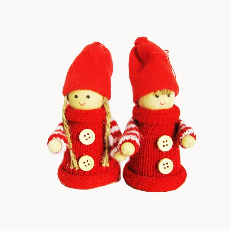 Handmade yarn knitted Christmas craft hanging santa doll christmas gnome doll christmas elf doll