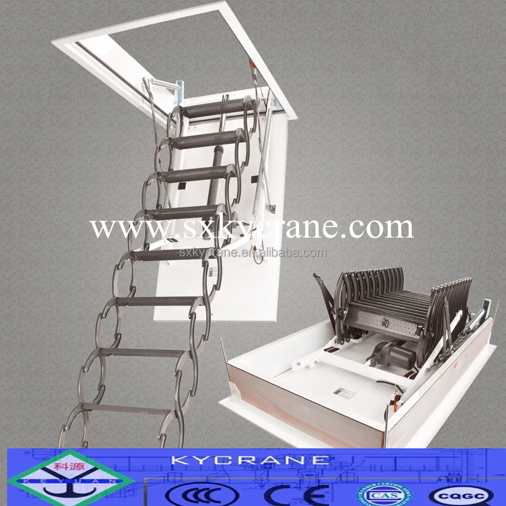 
Electric remote control aluminum loft ladder folding attic stairs 
