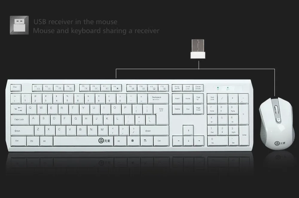 
Multimedia wireless keyboard mouse combo ultra-thin keyboard with micro receiver 