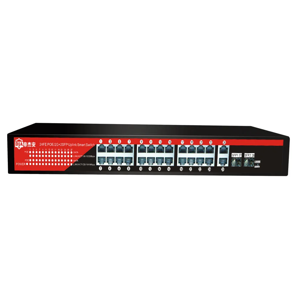 Fast 24 port gigabit 10/100/1000mbps poe switch with ieee8023ataf