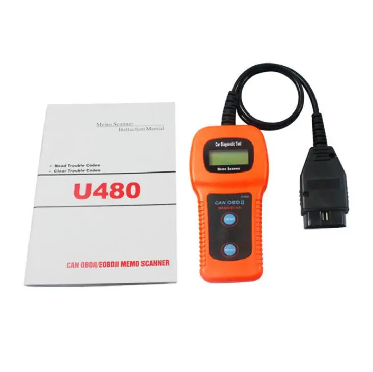 U480 CAN BUS OBD2 Scanner Car Diagnostics Tool Engine Code Reader With LCD Display for OBD II Vehicles