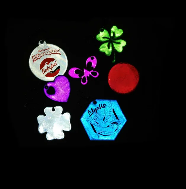 new fashional custom funny hi vis animals shape orange pink reflective keychains safety reflex key ring chains pendent reflector