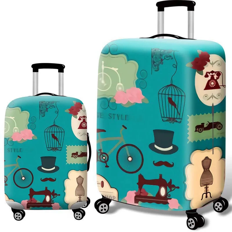 2021 new Custom Printed Luggage Covers Elastic Protective Waterproof Polyester Spandex Suitcase Cover
