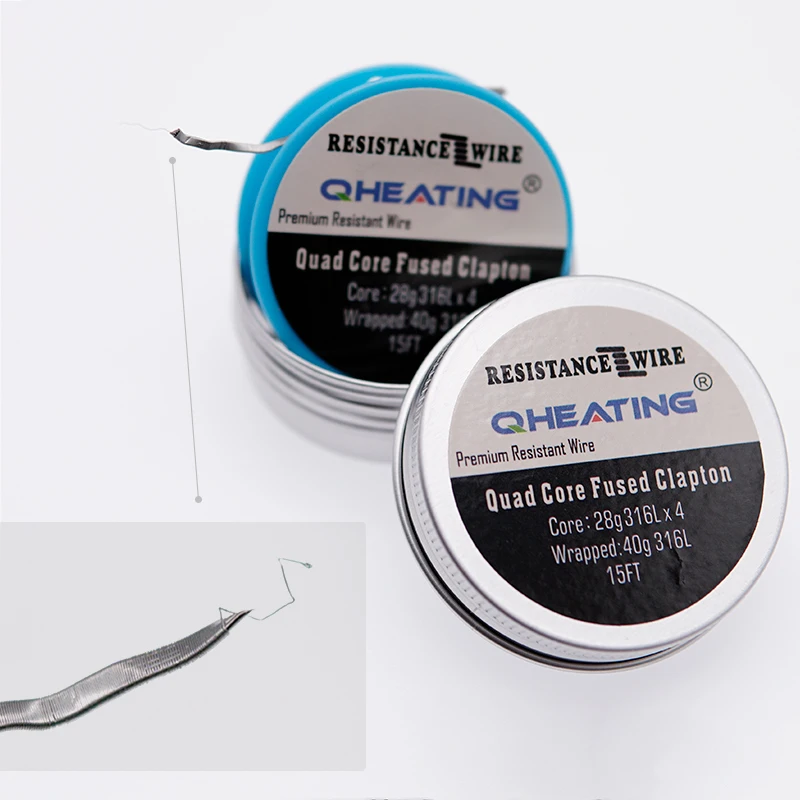 
factory manufacture high quality prebuilt coil parallel fused 28*4/40g 4 core clapton Stainless steel 316L wire 