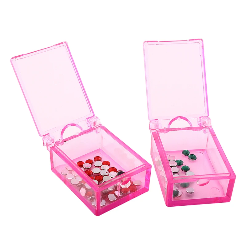 Nadeco 20 Separator Grids Plastic Transparent Pink Multifunctional Nails Storage Box