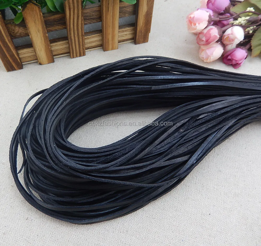 Real Genuine Leather Cord Round Flat Rope String For DIY Necklace Bracelet Jewelry Cord 1.5mm 2mm 3 4 5 6 8 10mm