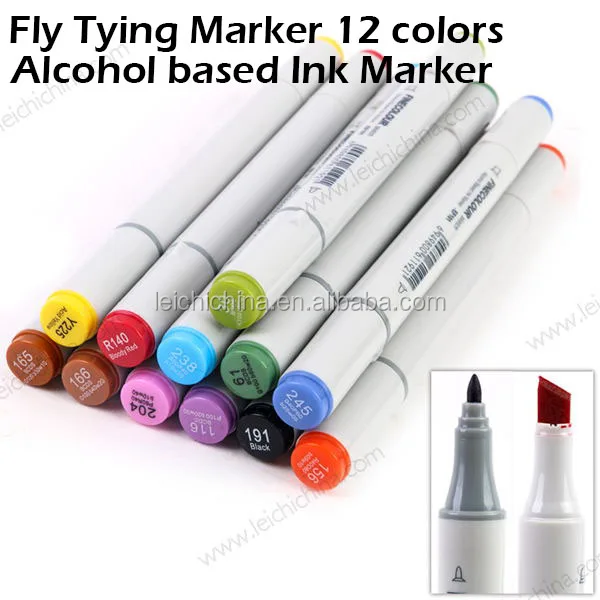 in stock 12 colour alcohol ink fly tying marker tool