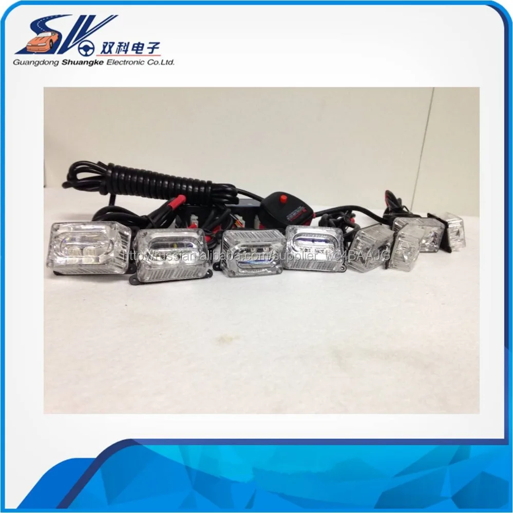 12 В 3*8 светодиодов автомобилей передняя решетка чистый свет аварийное освещение для полицейской машине