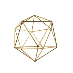 Wholesale gold wedding geometric handmade flower terrarium without glass geometric decor