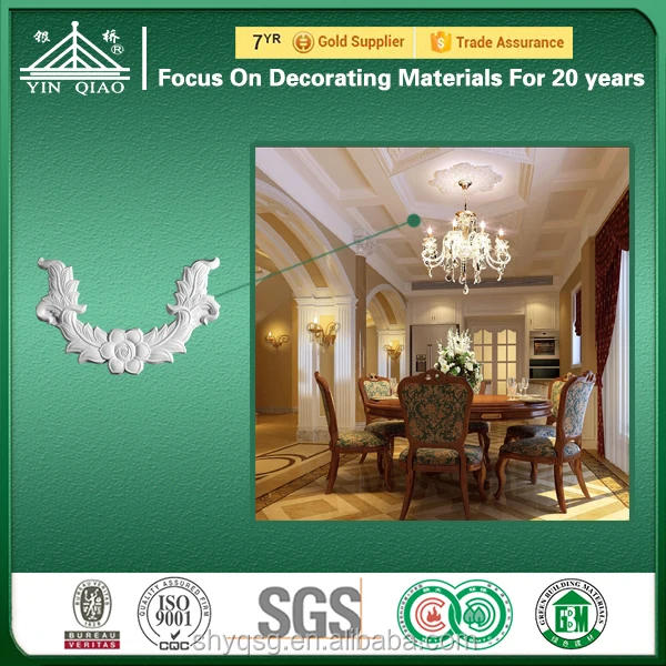 Plaster flower design for hotel wall decoration