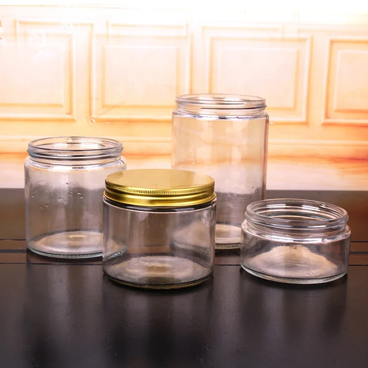 220ml 380ml 500ml 750ml hot sale glass honey jar frosted with Metal Aluminum screw Lid