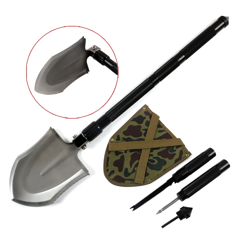 
New design folding multifunction car emergency survival shovel 