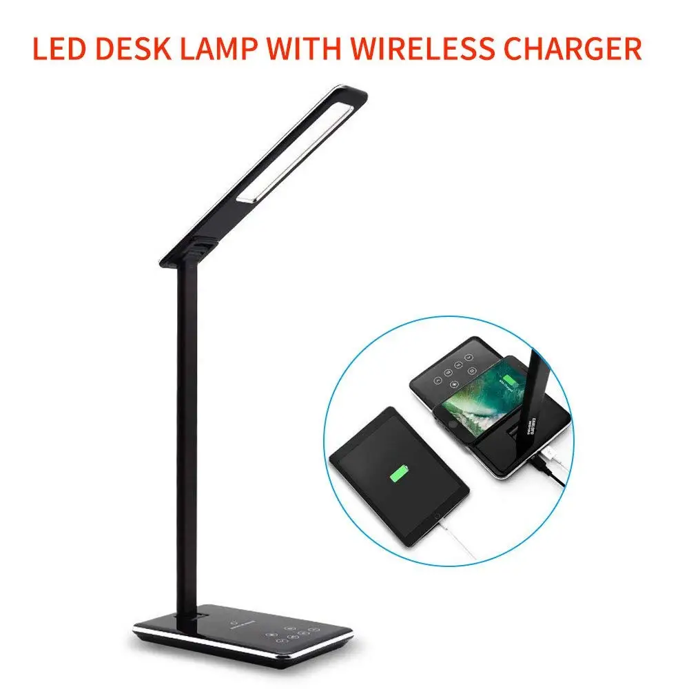 Wholesale Hot Selling Adjustable Dimmable Wireless Charging Lamp Intertek Led Desk Lamp Electric Aluminum Plastic AC Modern 20