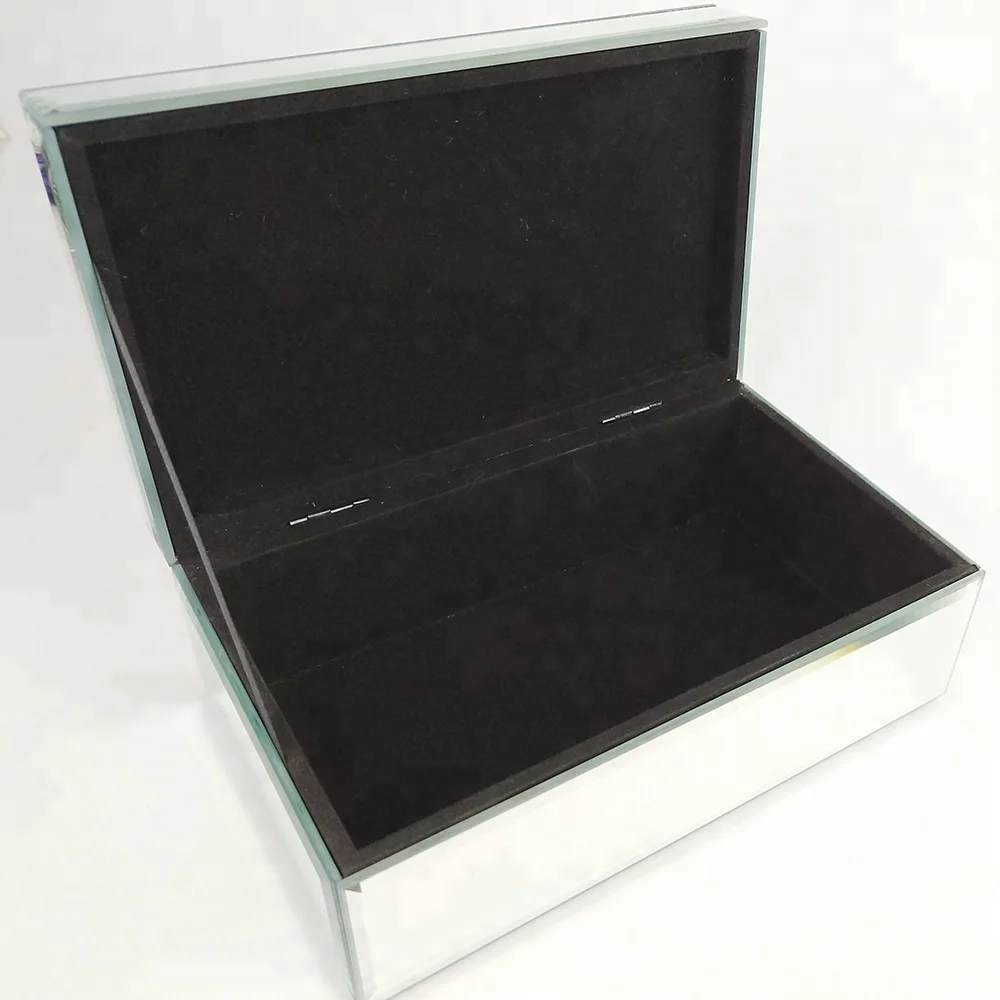 Factory wholesale glass mirror rhinestone Jewellery Boxes