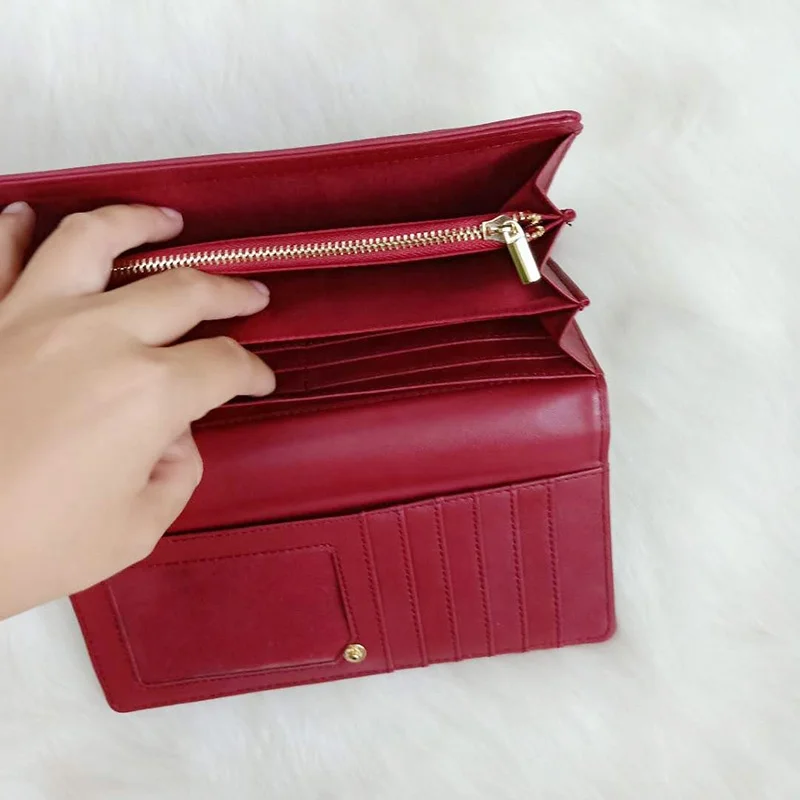 Wholesale fashion  elegant women coin purse PU  ladies long cell phone wallet