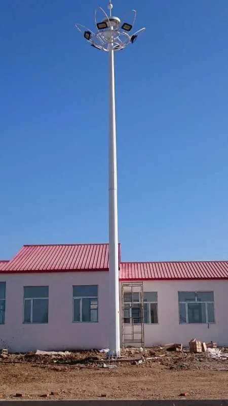 Powder Coating Typhoon prevention telescopic cctv camera high mast pole