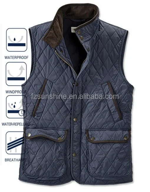 2016 Diamond Quilted Mens Sleeveless Jacket