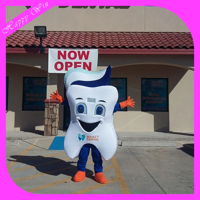Soft plush custom made tooth mascot costumes unisex adult tooth mascot