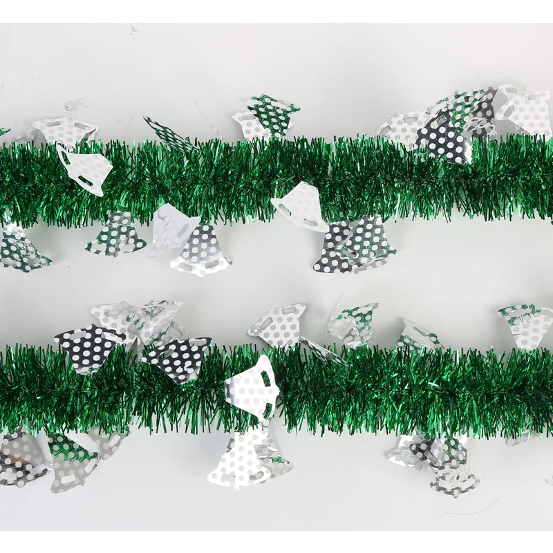 Металлическая Серебристая ПВХ Рождественская мишура, звезда мишура, проводные гирлянды