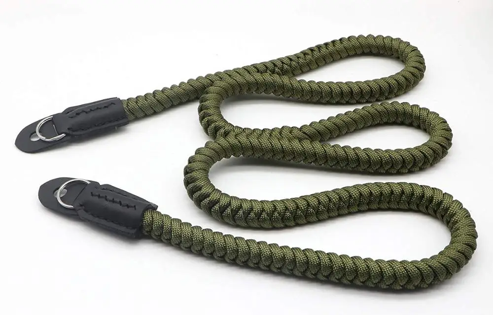 OD green style paracord camera shoulder strap handmade 550 paracord woven camera neck shoulder strap belt