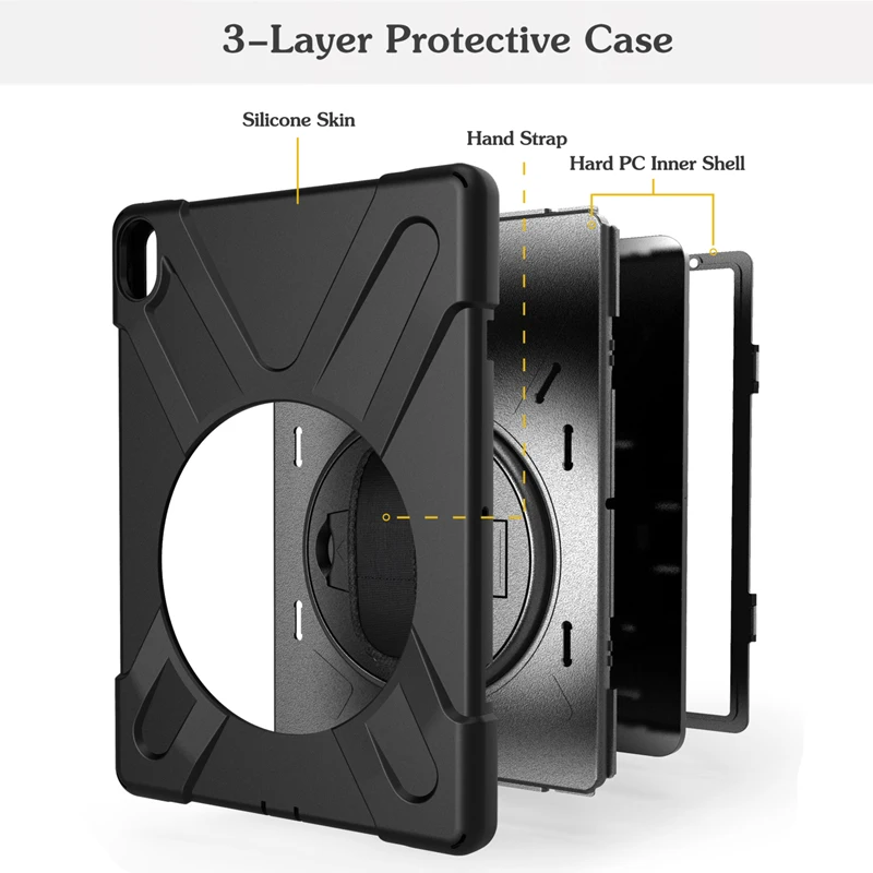 
Heavy duty Rugged Rotation Stand Tablet PC Case for iPad pro 11 inch 2018 