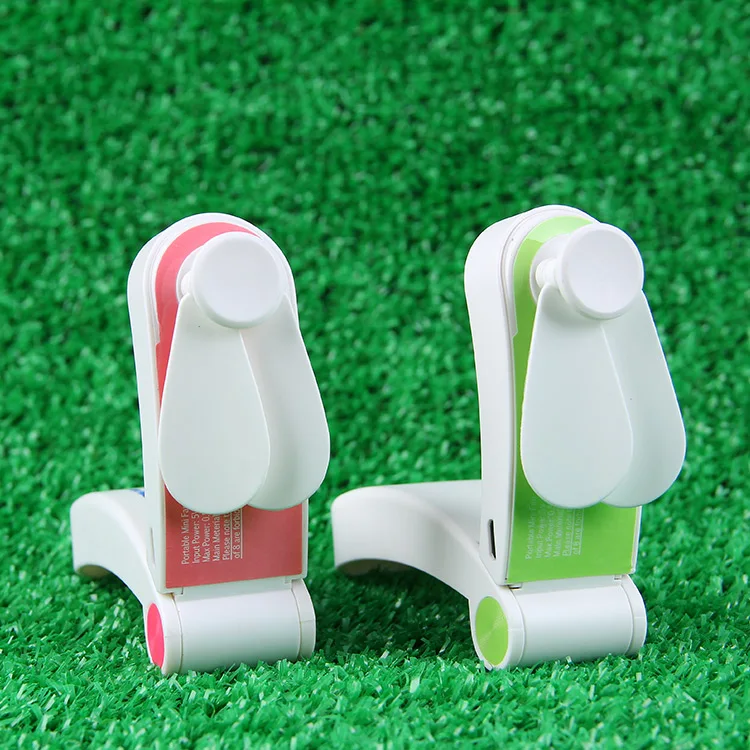 Портативный ручной мини-вентилятор на батарейках с 2 скоростями