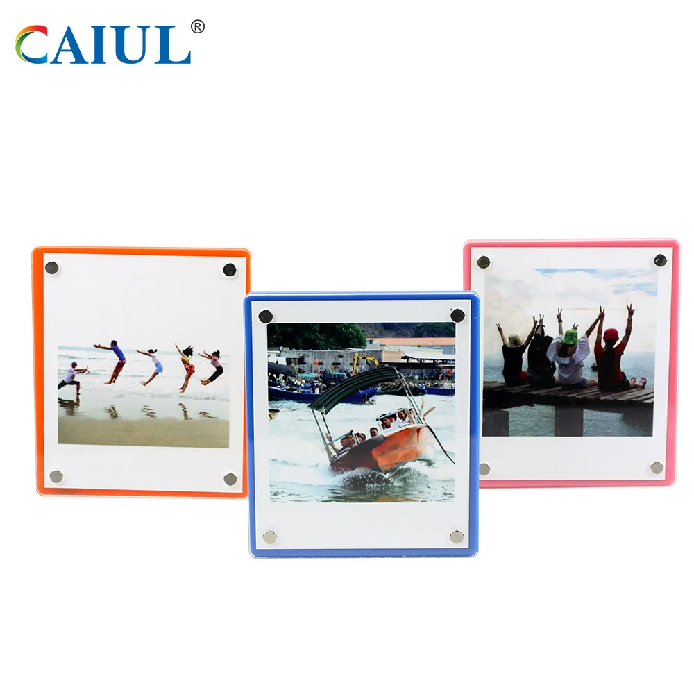 Clear Acrylic Clear Fridge magnet Picture Frame Instax mini 11 flim Photo Card stand holder