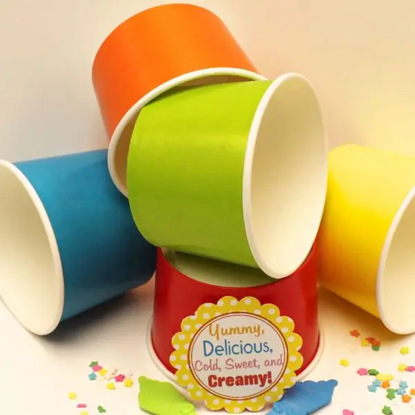 Wholesale custom logo beverage shop ice cream paper bowl disposable ice cream paper cup