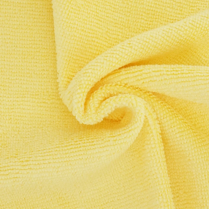 Factory Custom High Quick Drying Clean Yellow Microfiber Warp Knit  Household Soft Absorbent Towel