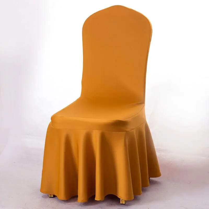 Dinging Room Wedding Qanquet Church Ruffled Polyester Chaircover
