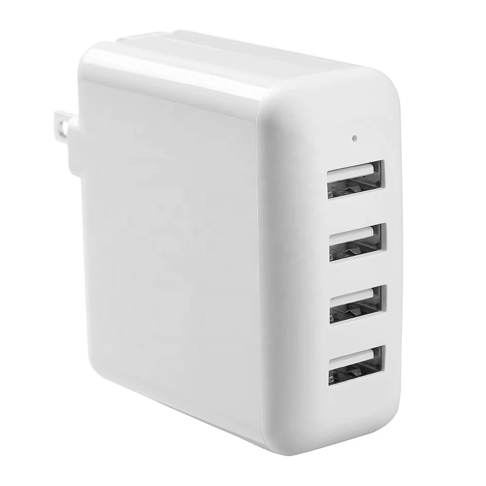 
40W 4-Port USB Wall Charger White 