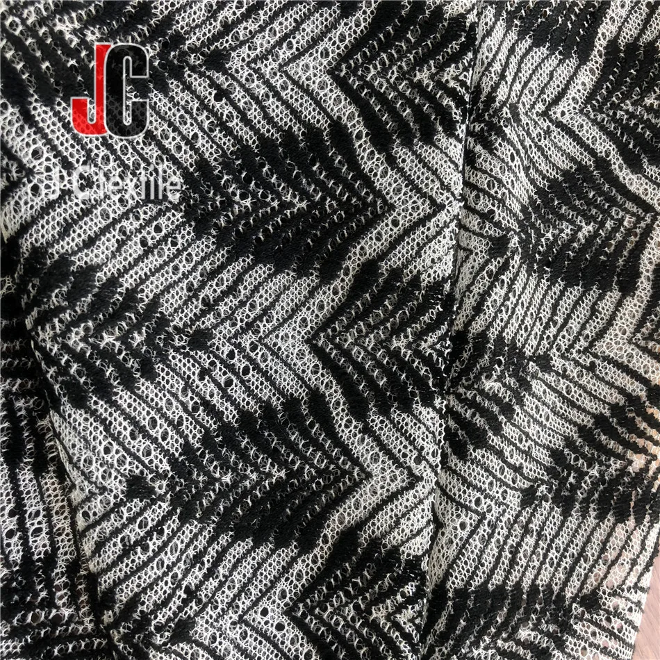 JC-K1290062 knitted T/C poly cotton luxury lace fabric embroidery