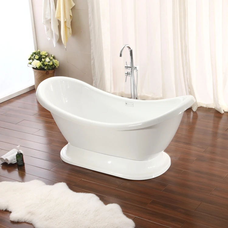 Pedestal Freestanding Acrylic Bath Tub With Base