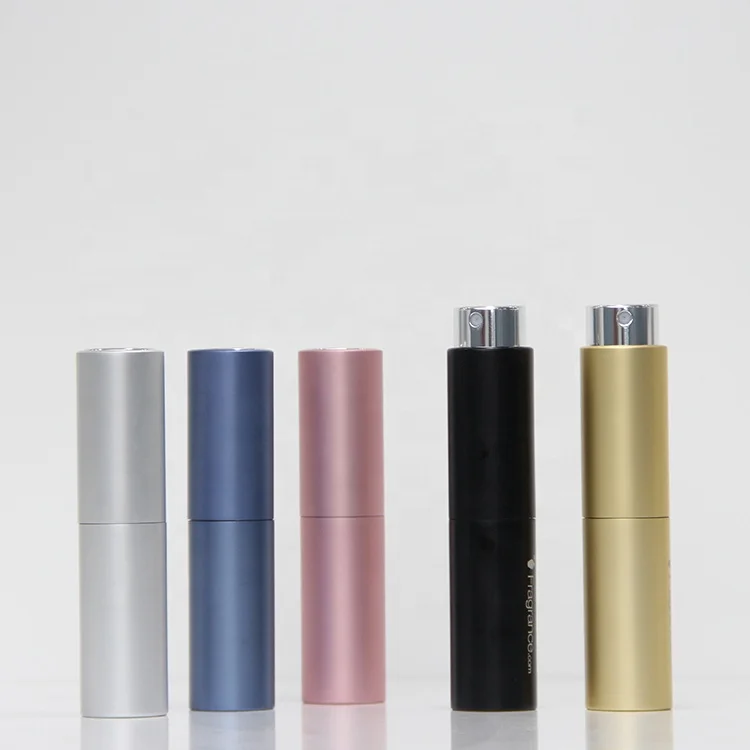 Black Twist Up Aluminum Metal Perfume Atomizer 8ml Refillable