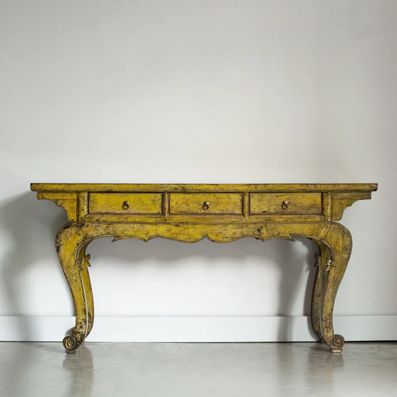 Chinese traditional vintage antique console table with drawers original wood furniture manufacturer console