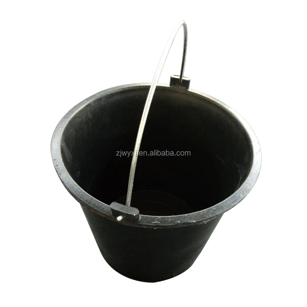 recycled rubber bucket,flexible rubber pail with steel handle,Economy rubber bucket