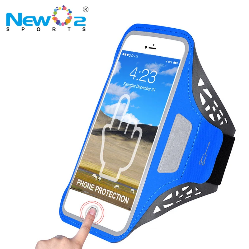 New 6 Inch Outdoor Waterproof Fitness Custom Mobile Phone Bags Running Armband Fabric Armband