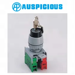 22mm, 30mm Key Lock Switch, 2 or 3 Position Spring Return Key Switch