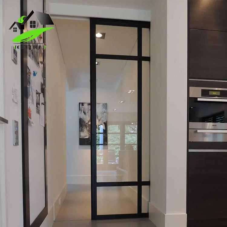 
2 Tracks Sound Insulation Aluminum Slide Glass Doors Exterior French Door for Study Room 