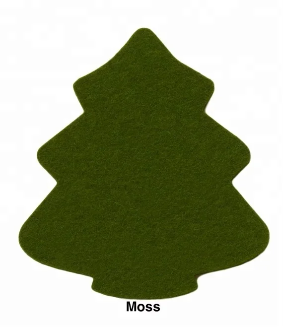 4 Pack Christmas Tree Felt Coaster for Christmas Table Decor
