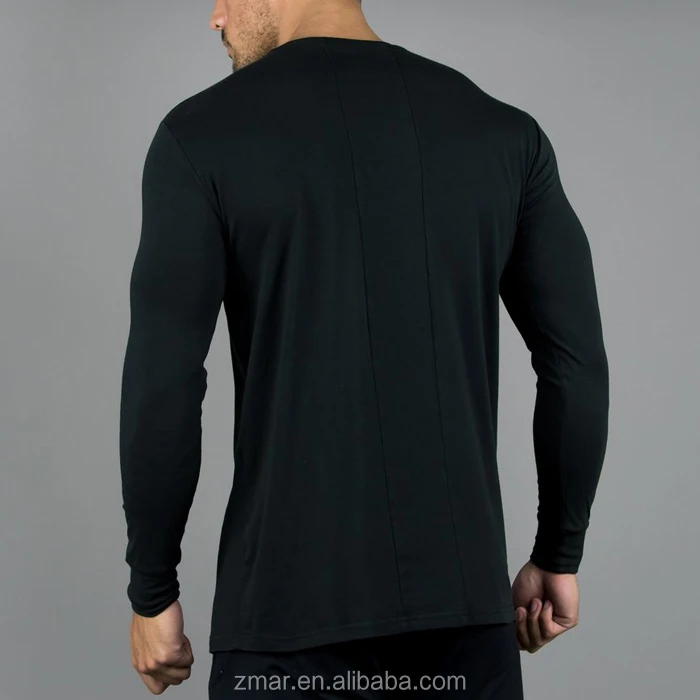 CHA039 стрейч Fit рубашка с длинным рукавом для выступлений Бордовая футболка фитнеса