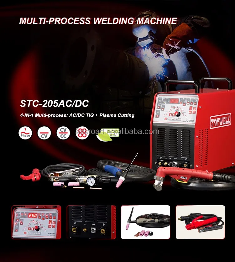 4 в 1 многофункциональная пресесс: дуговой сварки и машина для плазменной резки цена STC-205AC/постоянного тока